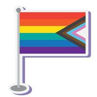 lgbtq con bandera en asta vector