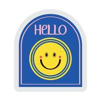 hello emoticon sticker vector