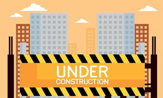 under construction label scene vector