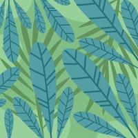 jungle green leafs pattern vector