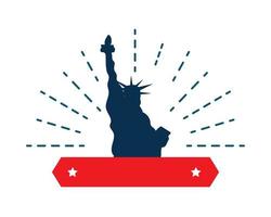 liberty statue silhouette vector