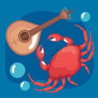 fado with crab portugal vector