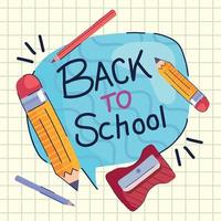 back to school lettering in speech bubble vector