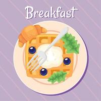 breakfast lettering with pancake vector