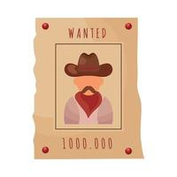 wild west wanted label vector