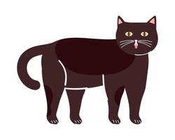 cute brown cat pet vector