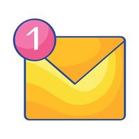 envelope with notification counter vector