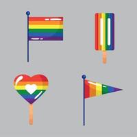 cuatro iconos de la comunidad lgtbi vector