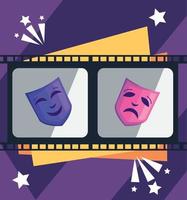 cinema masks in tape vector