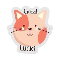 good luck cat sticker vector