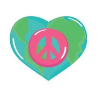 peace symbol in heart vector