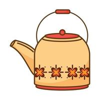 chinese culture ceramic teapot vector