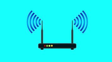 servizio internet modem router wireless con segnale wifi animazione connessione internet concetto aziendale video