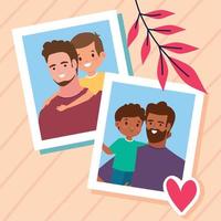 padres e hijos en fotos vector