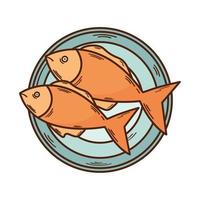 fishes in dish vector