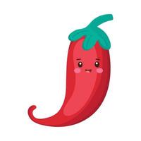 chili pepper kawaii character vector