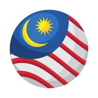 bandera de malasia en círculo vector
