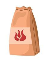 bolsa de papel barbacoa carbón vector