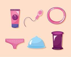 six sexual health icons vector