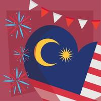 malaysia flag in heart vector