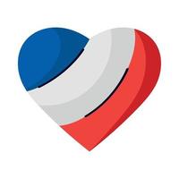 bandera de francia en el corazón vector