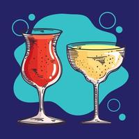 red and yellow drinks pair vector