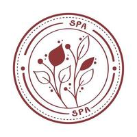 spa emblem with leafs vector