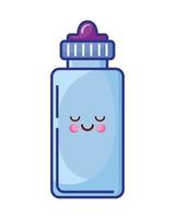 water bottle kawaii style vector