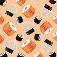 sushi Japanese Food pattern vector