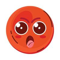 angry red head emoticon vector