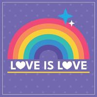 love is love lettering in rainbow vector