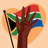 happy heritage day flag and hand vector