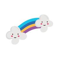 rainbow with clouds vector