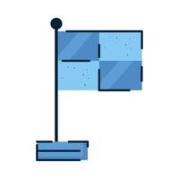 blue soccer corner flag vector