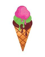 cone ice cream cold vector