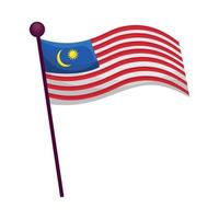 bandera de malasia en la pole vector