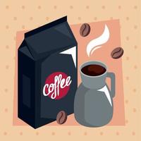 coffee isometric kettle with bag vector