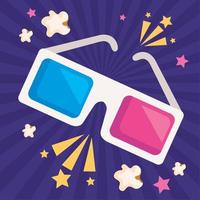 3d cinema glasses vector