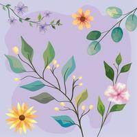 poster flowers spring pattern vector
