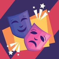 theater masks cinema vector