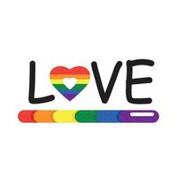 palabra de amor con bandera lgtbi vector