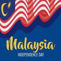 malaysia independence day lettering vector