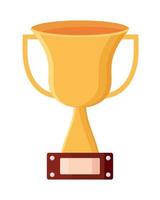 golden trophy cup award vector