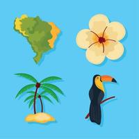 brazilian culture icons vector