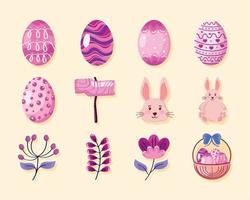 icons easter day vector