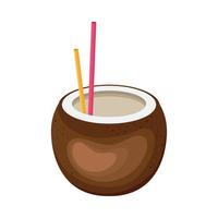 delicious coconut cocktail vector