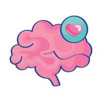 brain with heart vector