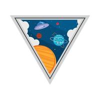 triangular space retro sticker vector