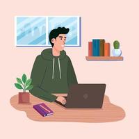 young man in workplace vector