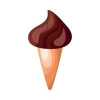 chocolate ice cream cone vector